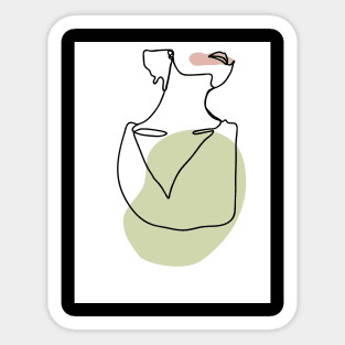 Minimal Line Drawing Woman Neck Sticker